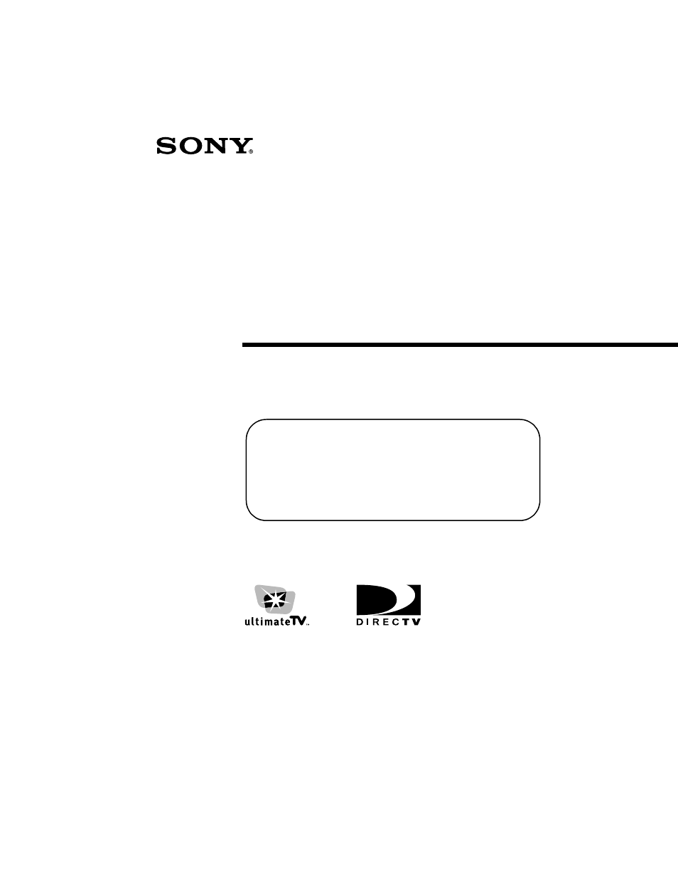 Sony DIRECTV RECEIVER SAT-W60 User Manual | 32 pages