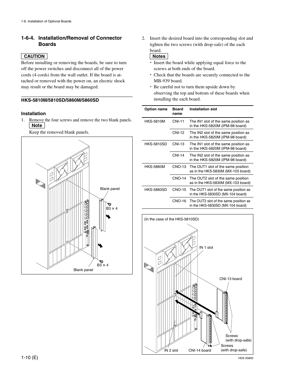 6-4. installation/removal of connector boards | Sony HDS-X5800 User Manual | Page 18 / 68