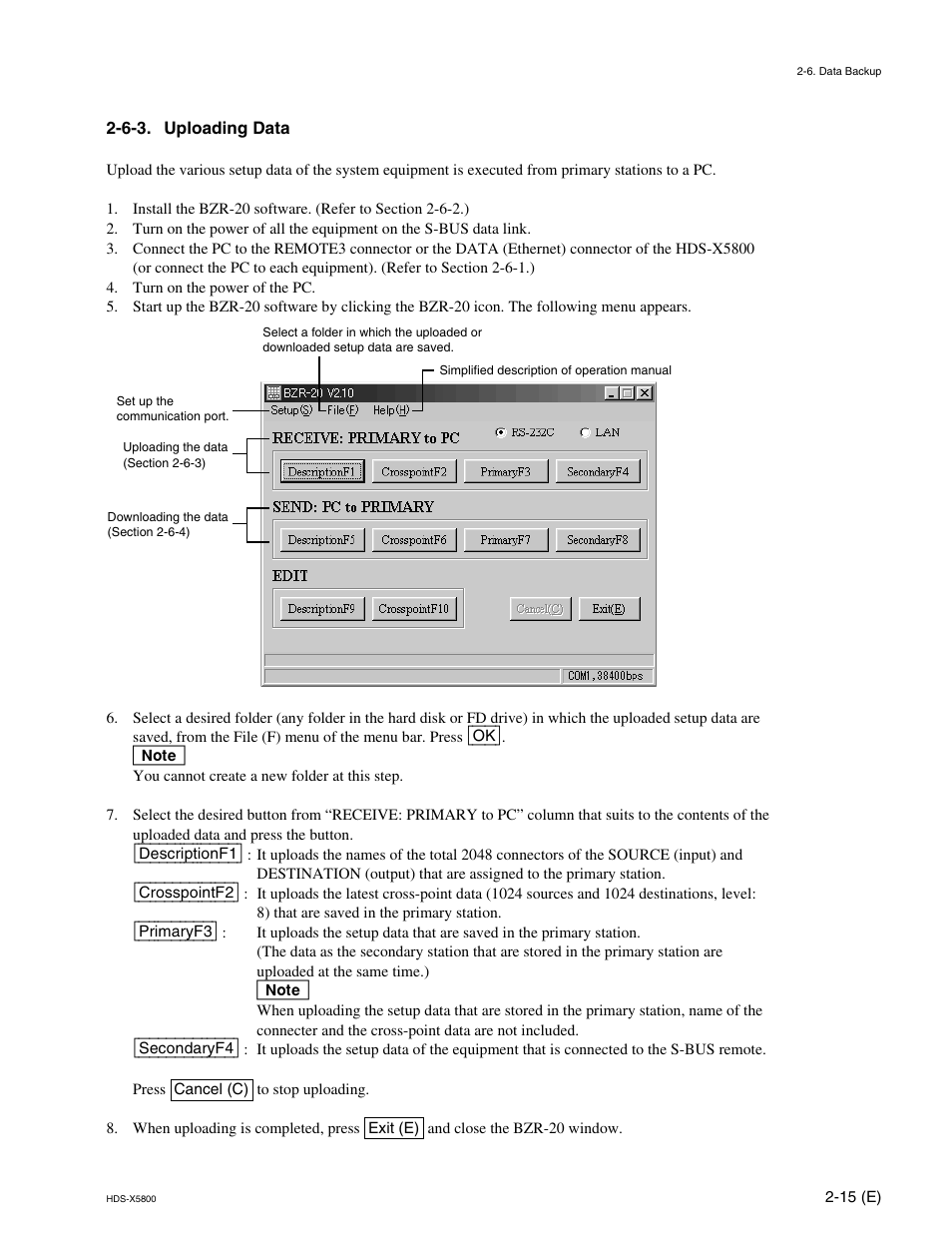 6-3. uploading data | Sony HDS-X5800 User Manual | Page 65 / 68