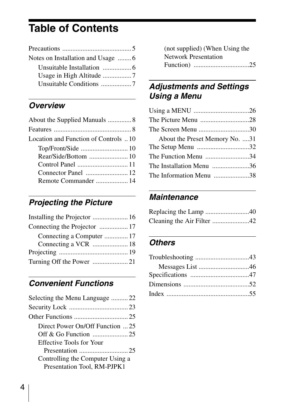 Sony FE40L User Manual | Page 4 / 57