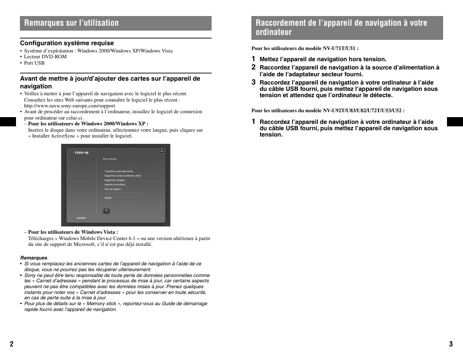 Remarques sur l’utilisation | Sony NVD-U11E User Manual | Page 10 / 25