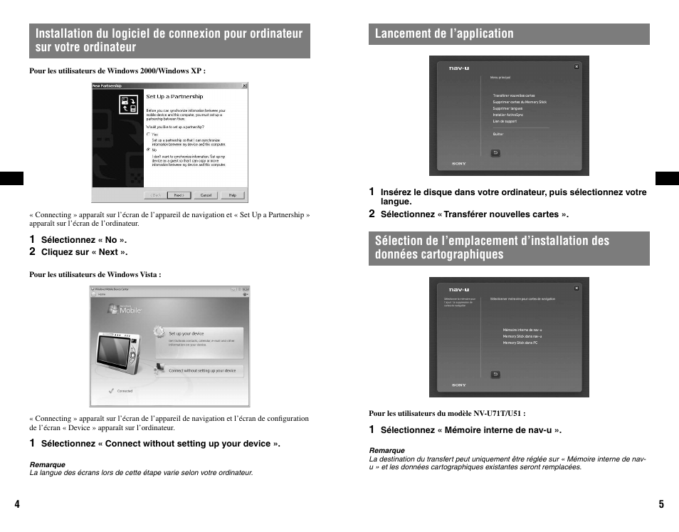 Lancement de l’application | Sony NVD-U11E User Manual | Page 11 / 25