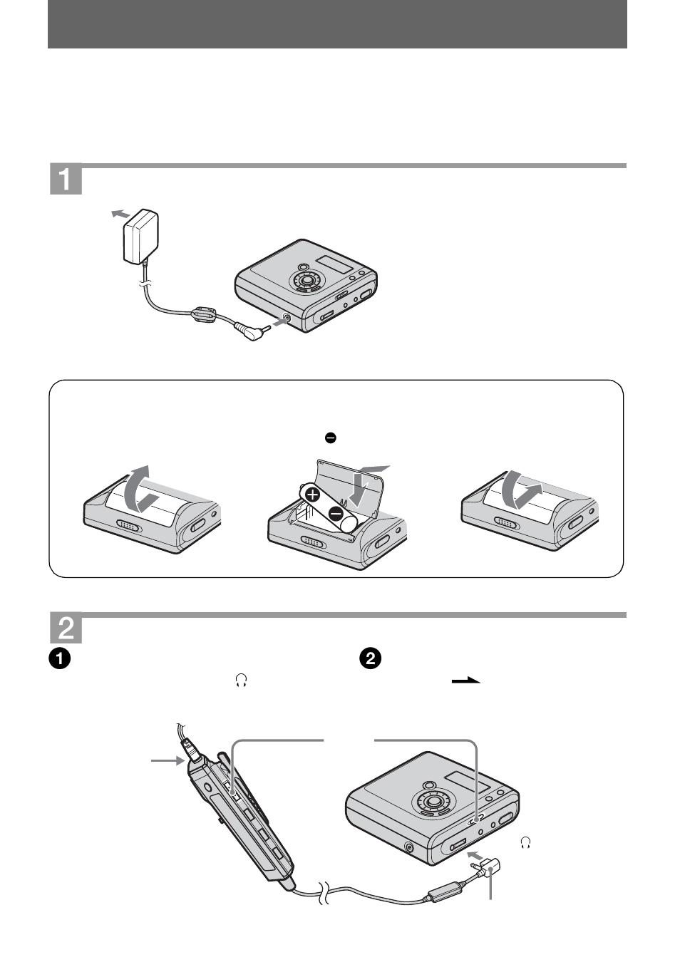 Getting started, Connect the ac power adaptor, Make connections and unlock the controls | Sony MZ-NHF800 User Manual | Page 17 / 132
