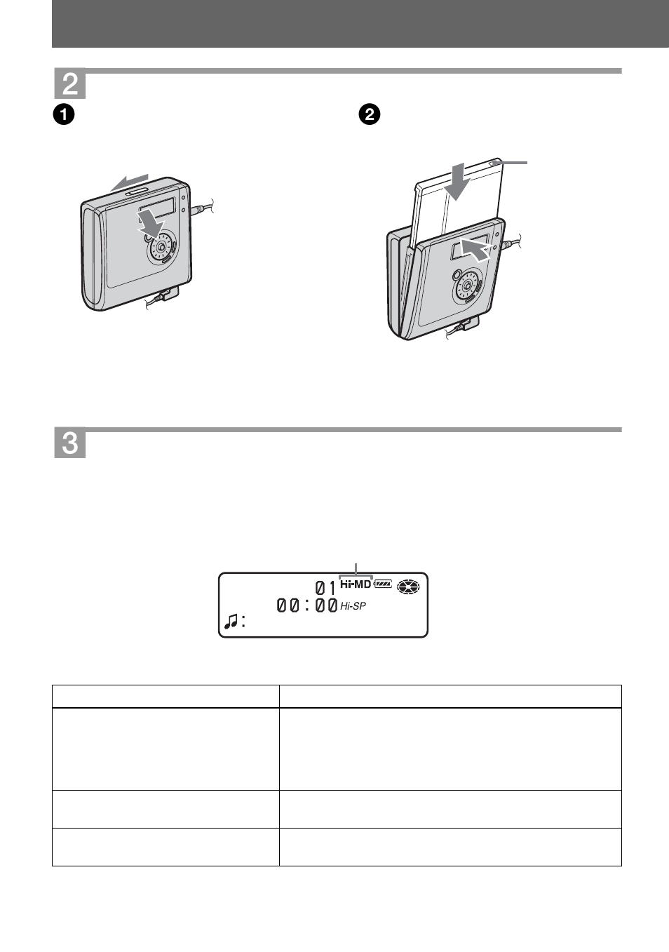 Insert a recordable disc, Confirm the operation mode | Sony MZ-NHF800 User Manual | Page 20 / 132