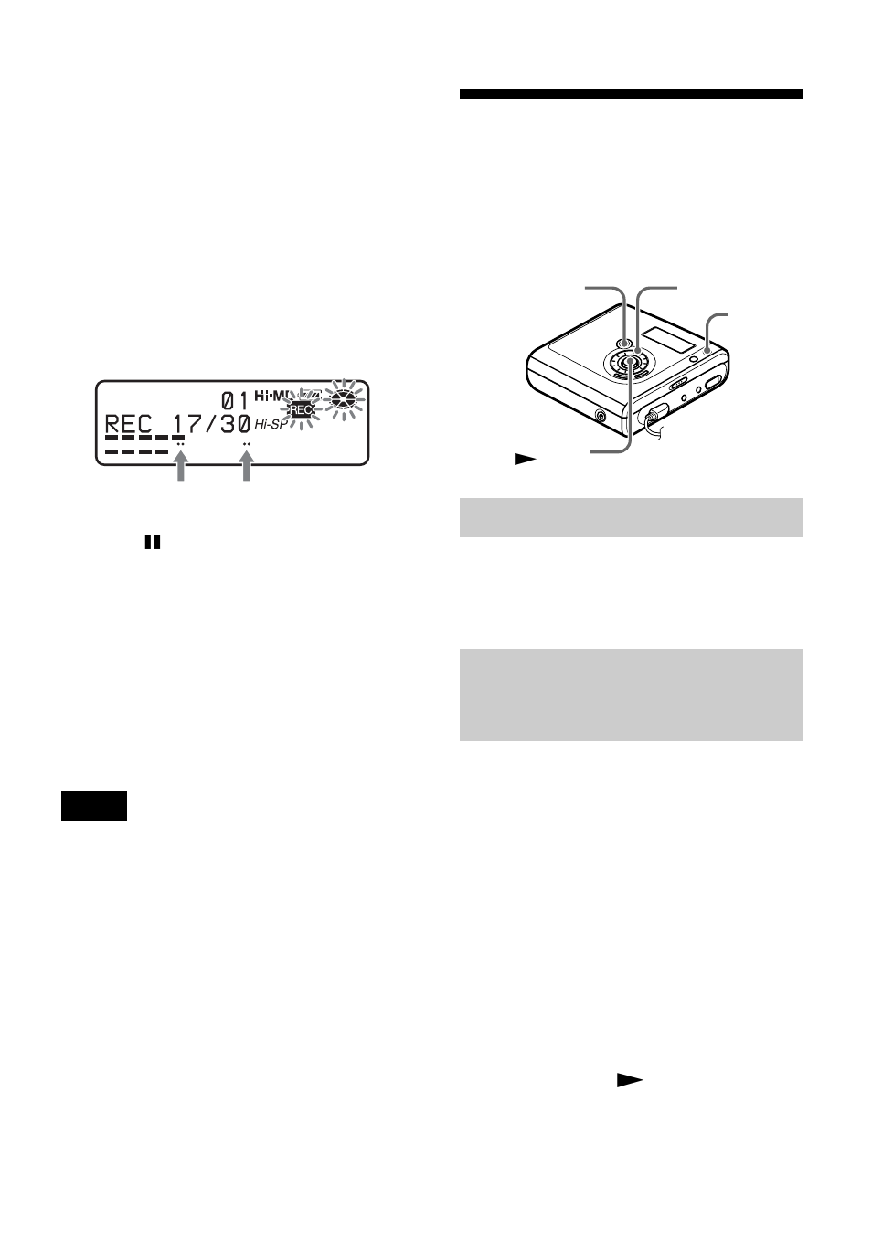 Adding track marks while recording, Adding track marks manually, Adding track marks automatically (auto time mark) | Sony MZ-NHF800 User Manual | Page 39 / 132