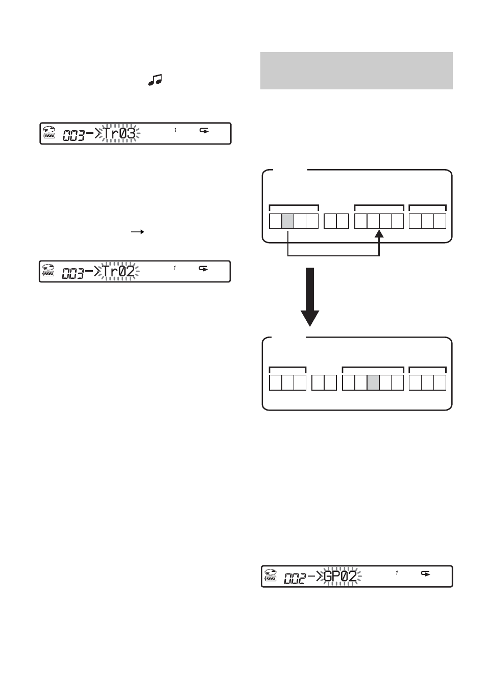 Moving a track in a disc with group setting | Sony MZ-NHF800 User Manual | Page 62 / 132