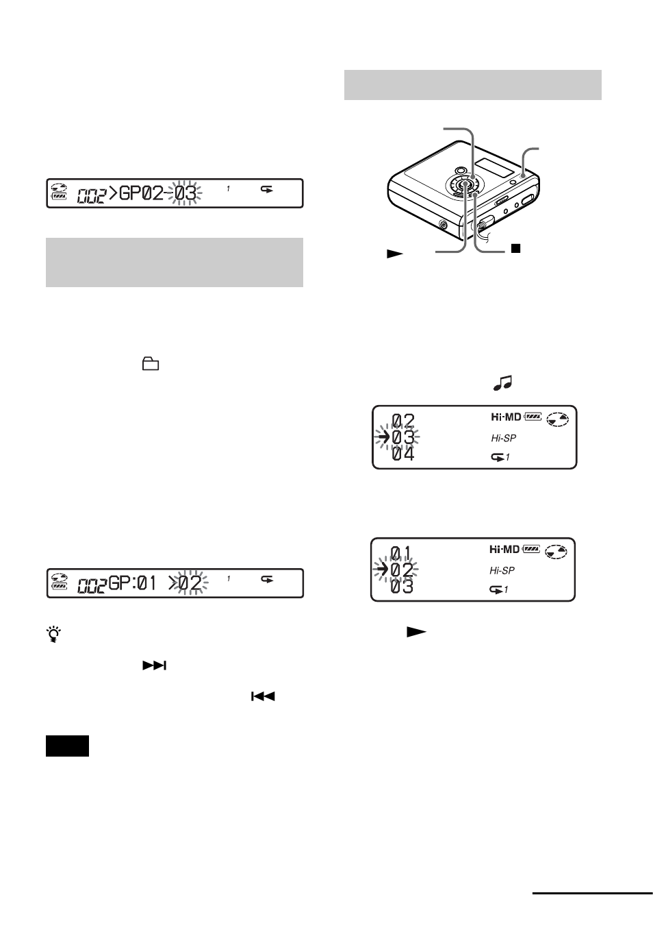 Changing the order of a group on a disc, On the recorder | Sony MZ-NHF800 User Manual | Page 63 / 132