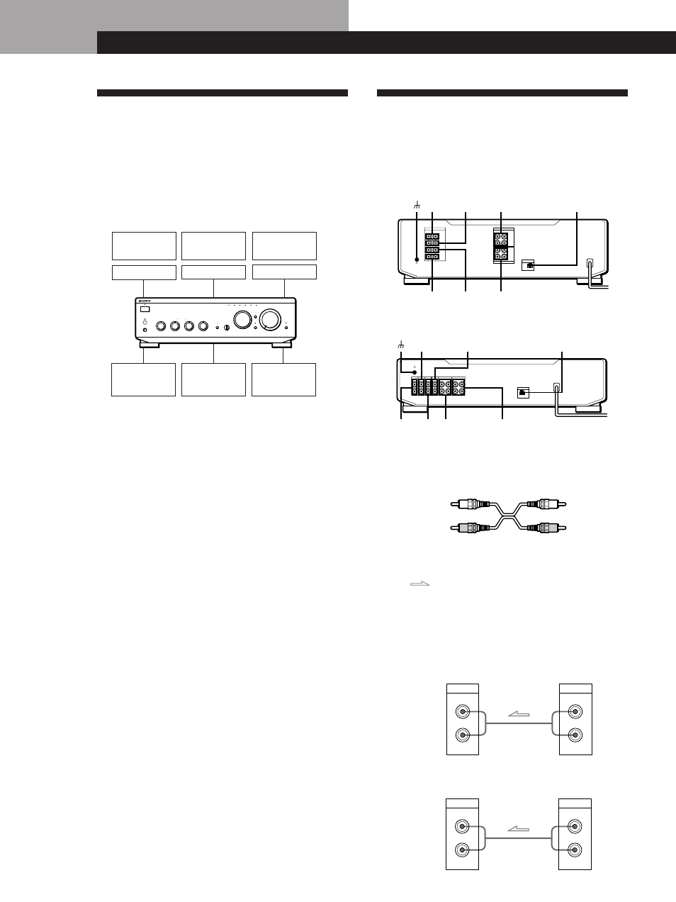 Preparativos, Introdução às ligações, Ligações dos componentes áudio | Preparativos 4, Descrição geral, Medidas preliminares, Ligações | Sony TA-FE910R User Manual | Page 40 / 48