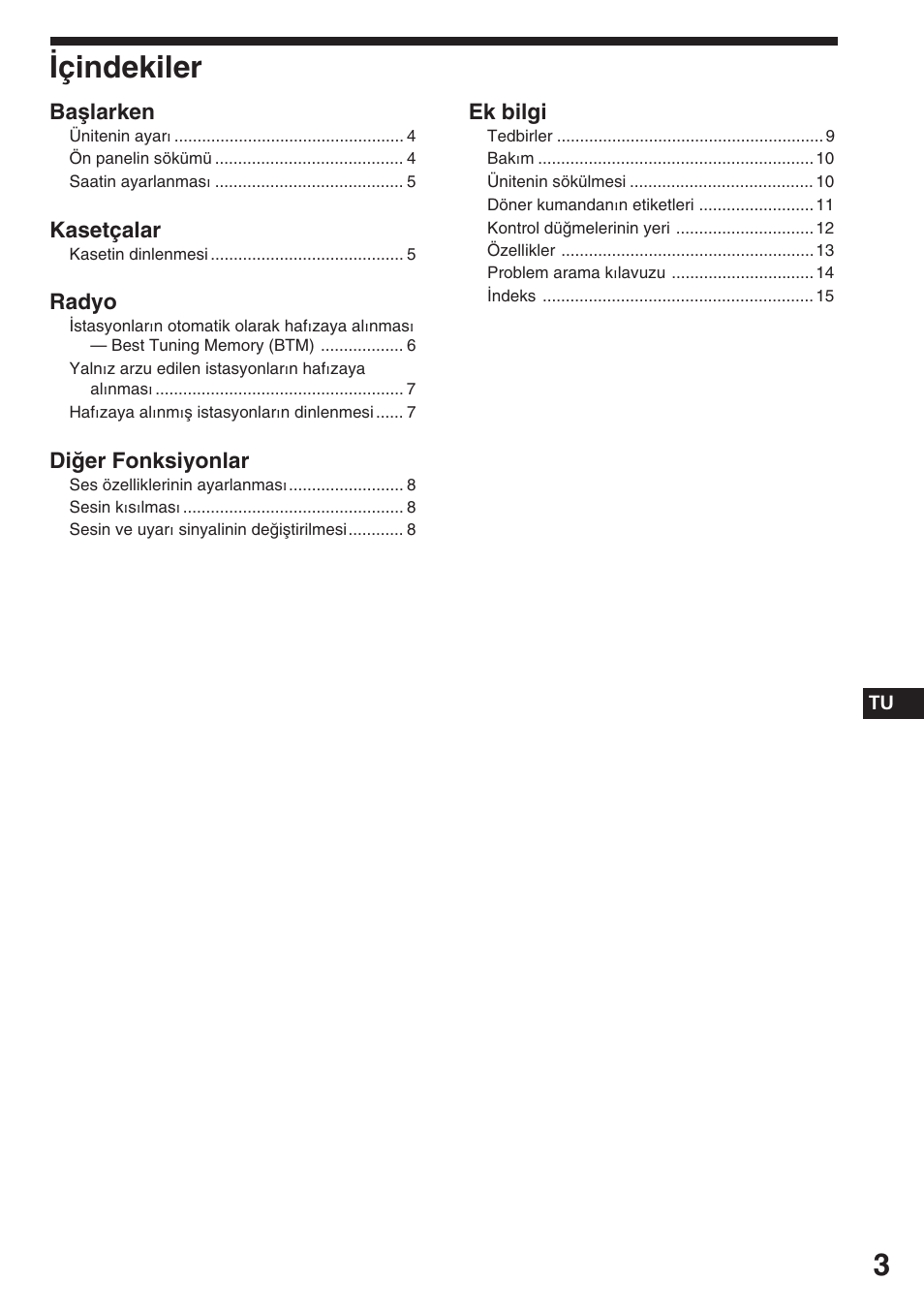 Içindekiler | Sony ASD-3N/W User Manual | Page 59 / 72