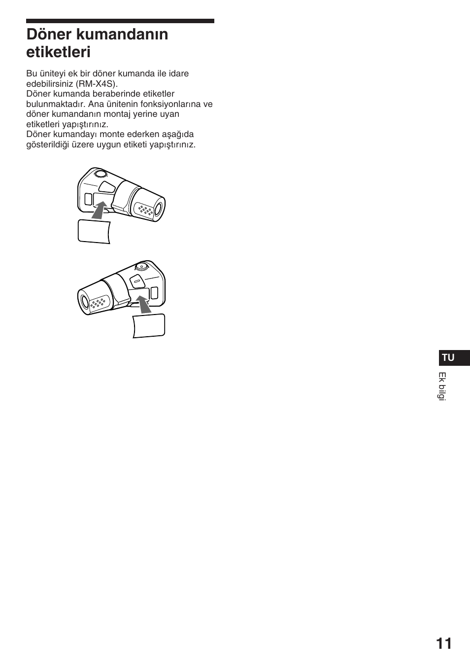 Döner kumandanın etiketleri | Sony ASD-3N/W User Manual | Page 67 / 72