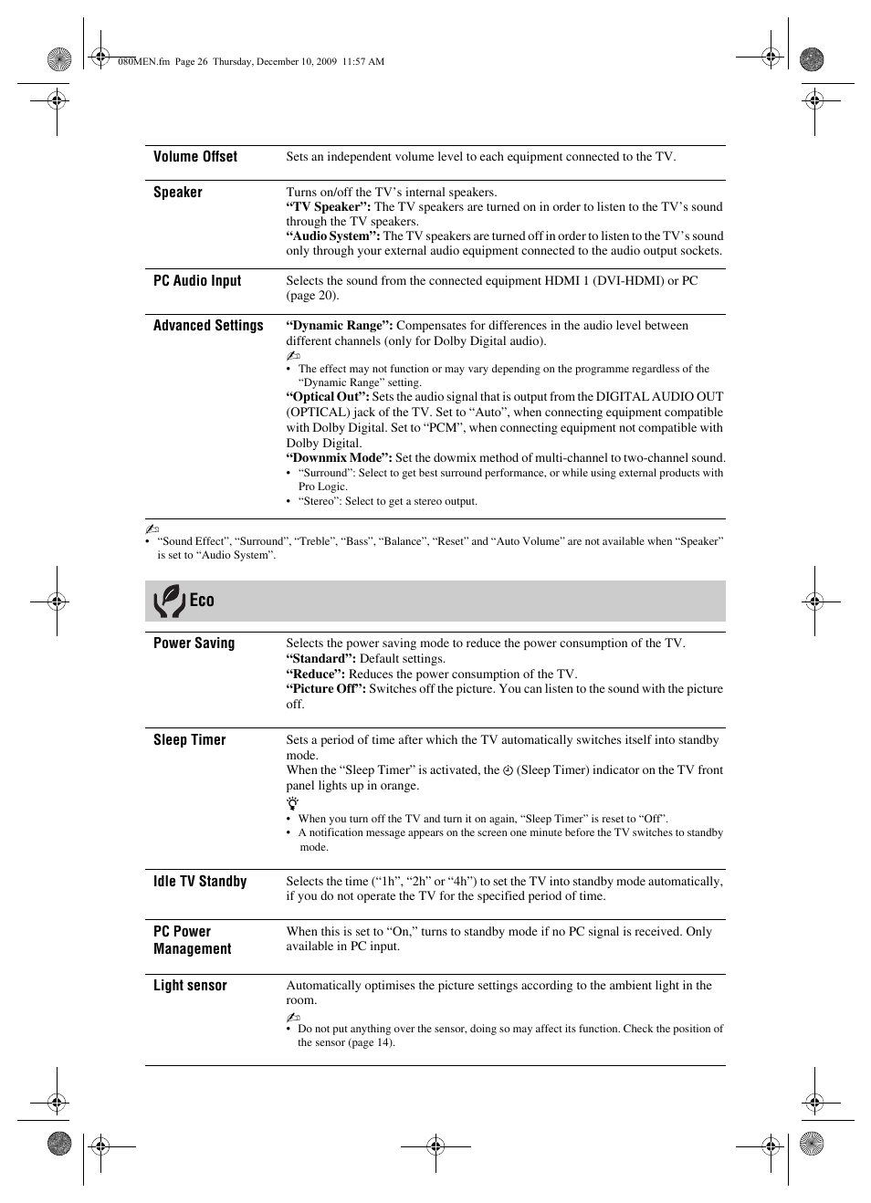 Sony BRAVIA KDL-32EX3xx User Manual | Page 26 / 39