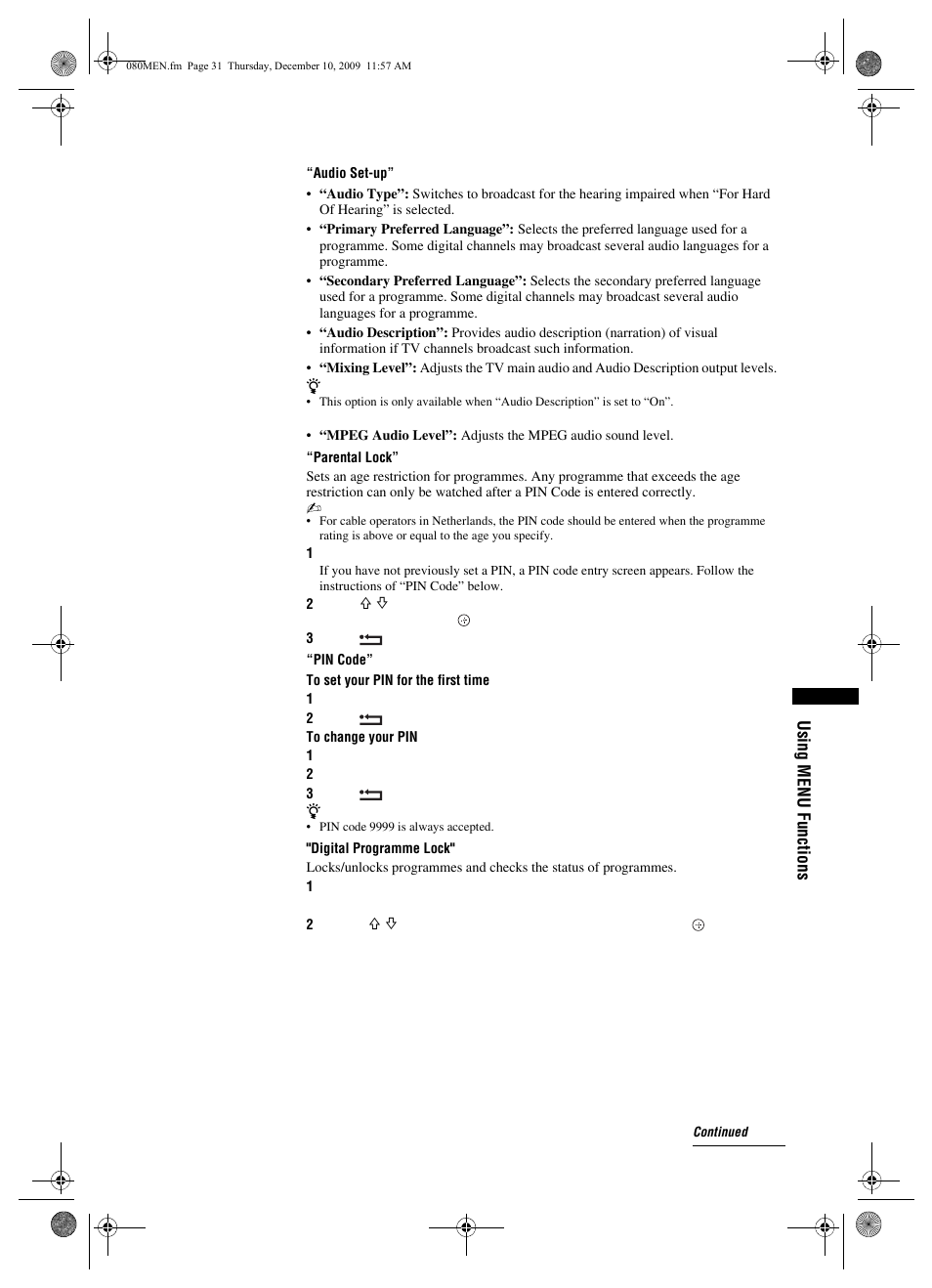 Sony BRAVIA KDL-32EX3xx User Manual | Page 31 / 39