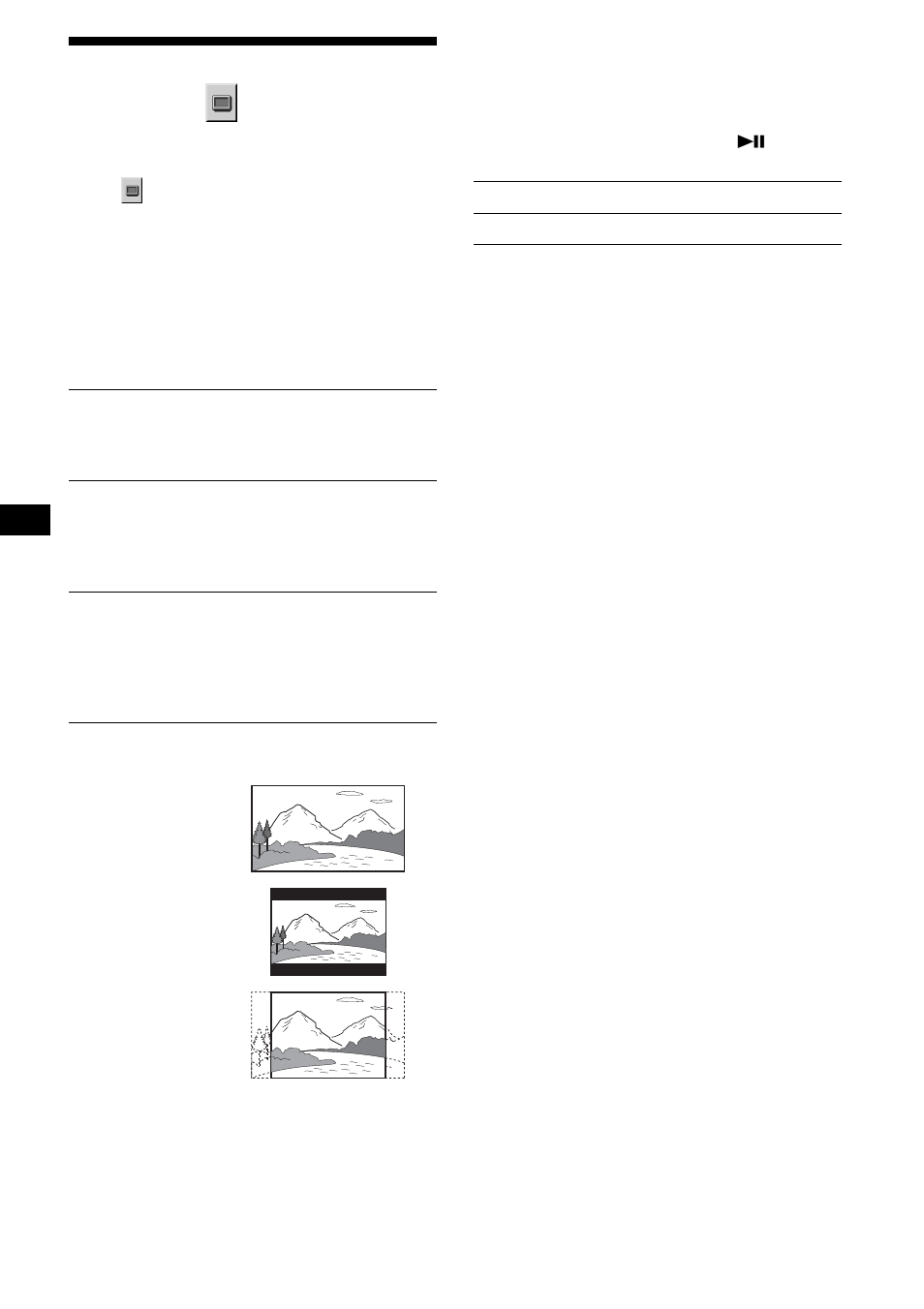 Setting the screen, Screen setup, Modes | 30 setting the screen | Sony R5 User Manual | Page 30 / 152