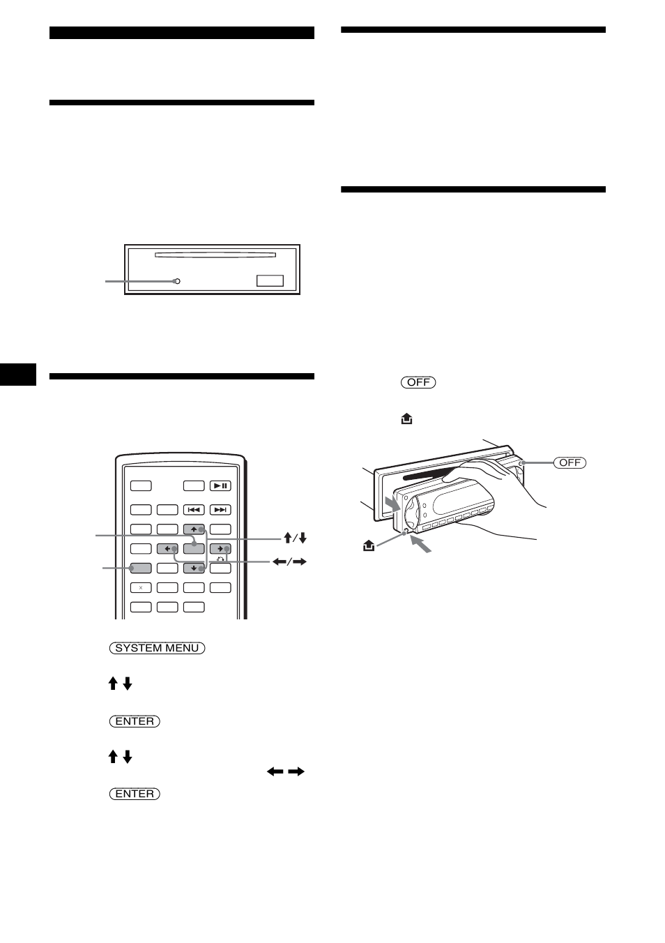 Getting started, Resetting the unit, Setting the clock | Demo mode, Detaching the front panel | Sony R5 User Manual | Page 8 / 152