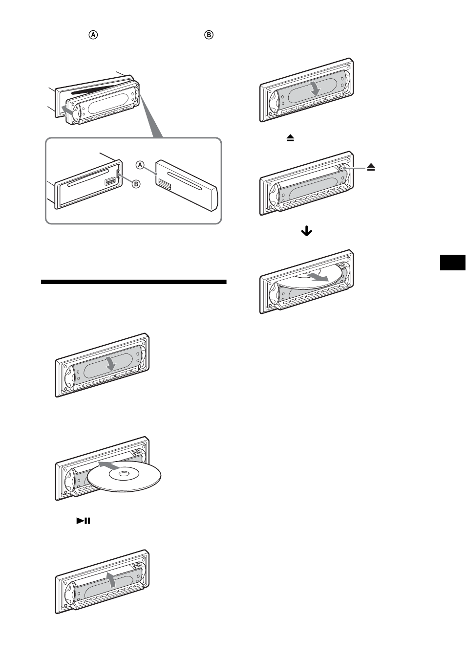 Inserting the disc in the unit | Sony R5 User Manual | Page 9 / 152