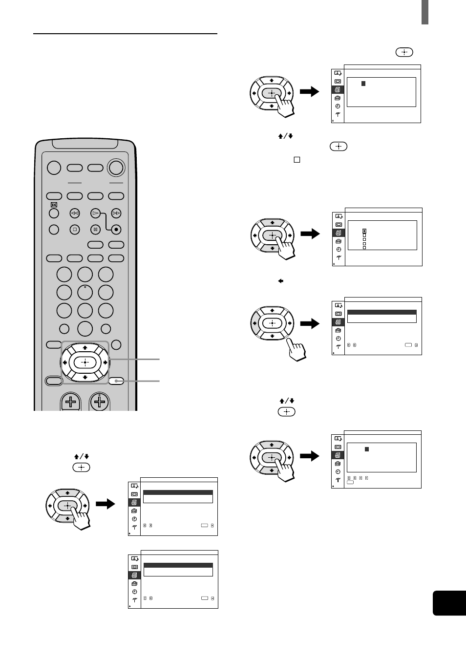 Selección de una clasificación personalizada, Oprima, Para seleccionar “clasif tv”, luego oprima | Oprima b para volver al menú “habito, Para seleccionar una calificación de tv en ee.uu, Continúa) | Sony WEGA KZ 42TS1 User Manual | Page 159 / 176