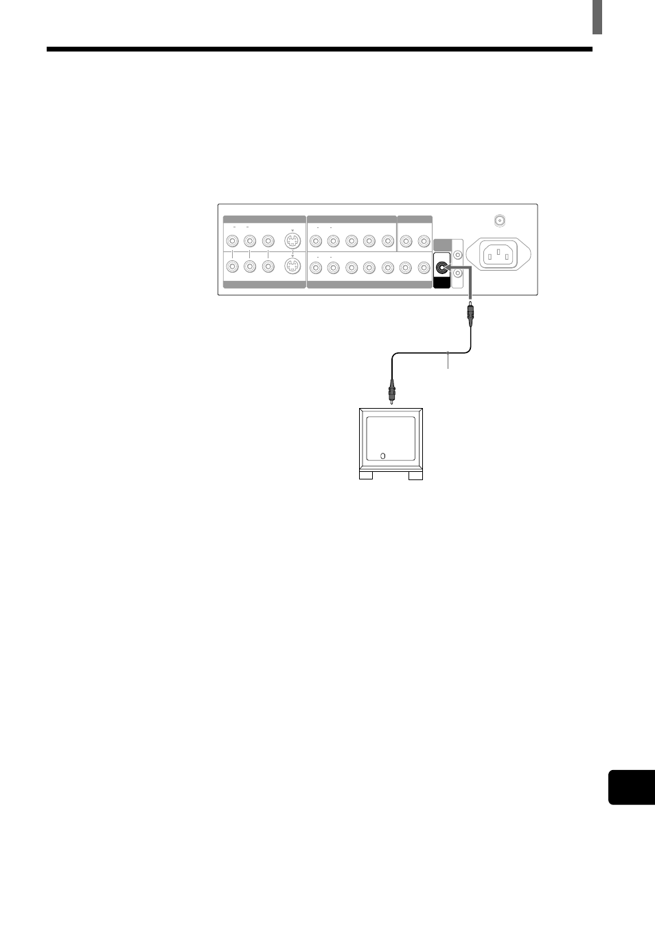 Raccordement d’un caisson de graves, Installation et raccordement du téléviseur | Sony WEGA KZ 42TS1 User Manual | Page 73 / 176