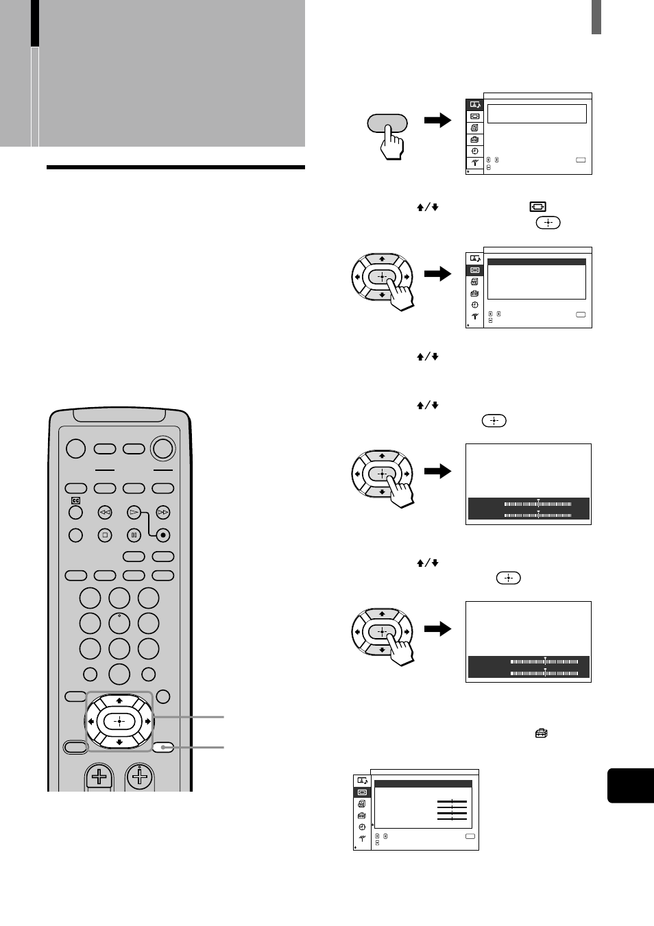 Réglage de votre configuration, Réglage de la taille et de la position de l’image, Fr 1 | Sony WEGA KZ 42TS1 User Manual | Page 93 / 176