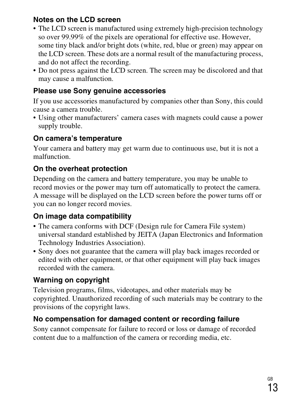 Sony Cyber-shot 4-170-840-12(1) User Manual | Page 13 / 36