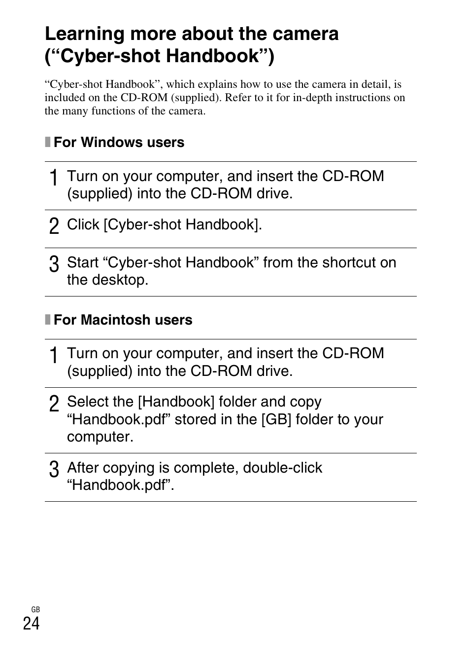 Sony Cyber-shot 4-170-840-12(1) User Manual | Page 24 / 36