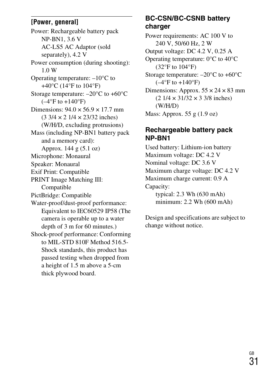 Sony Cyber-shot 4-170-840-12(1) User Manual | Page 31 / 36