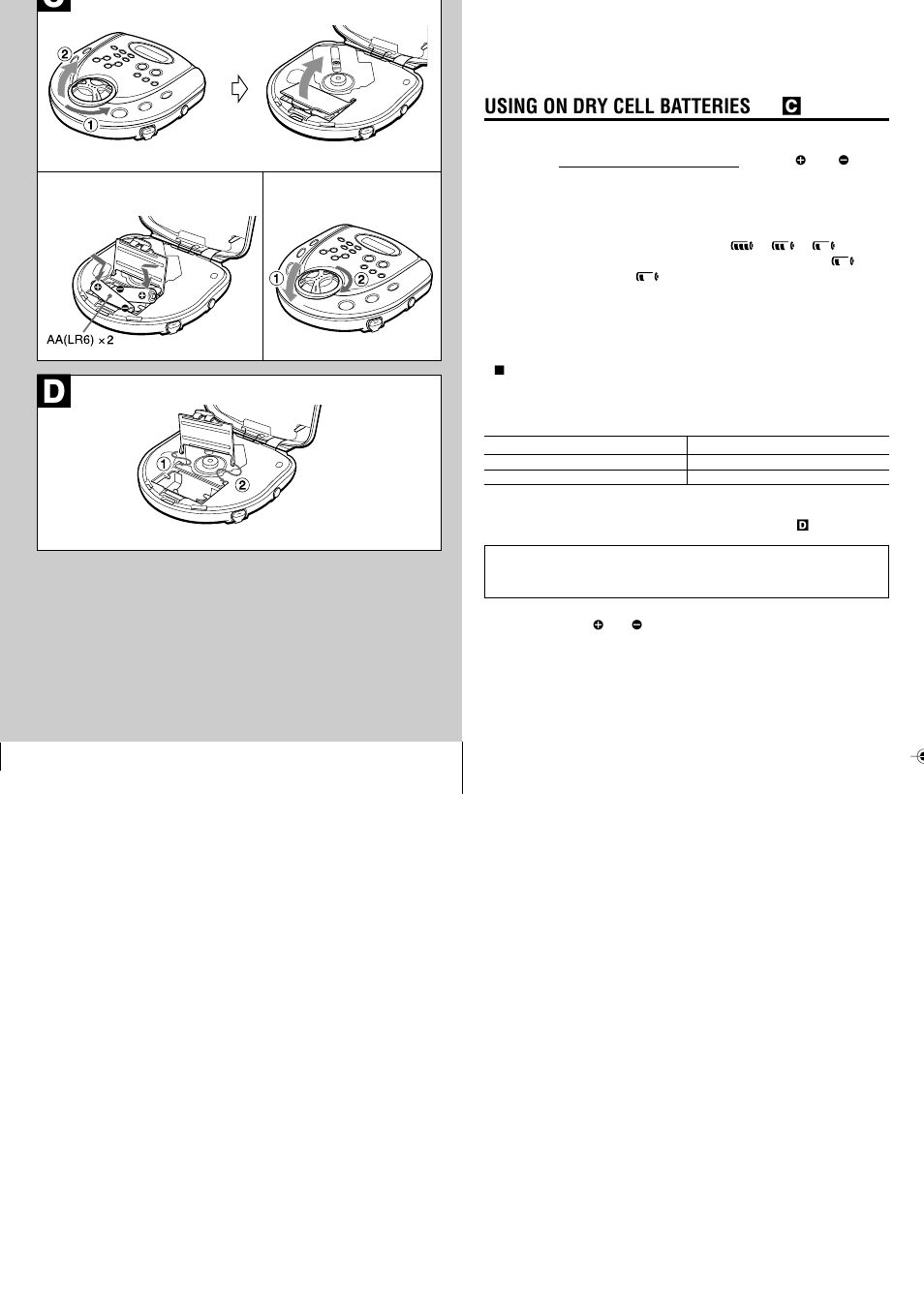 Using on dry cell batteries → c | Sony XP-SR320 User Manual | Page 2 / 8