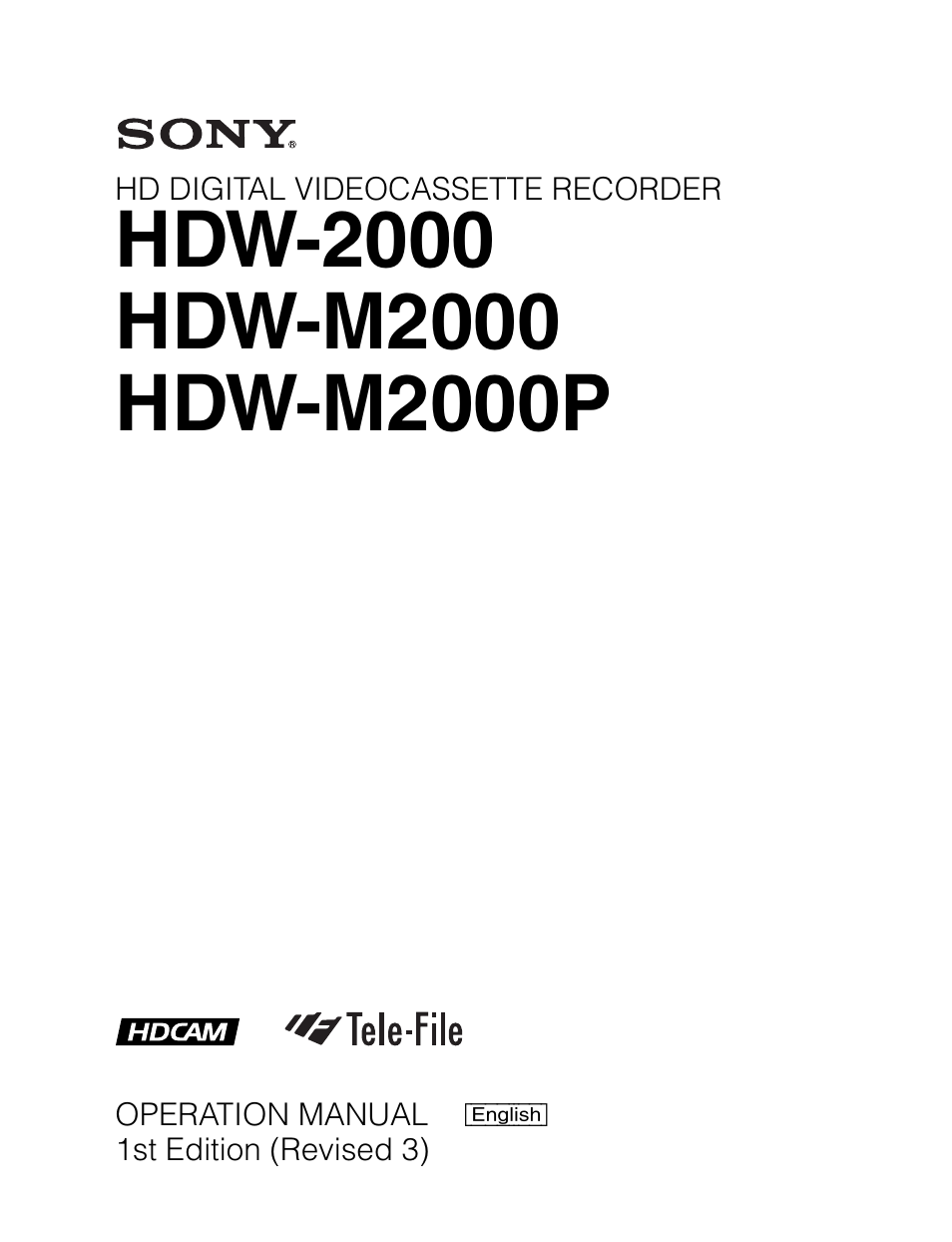 Sony HDW-M2000 User Manual | 142 pages