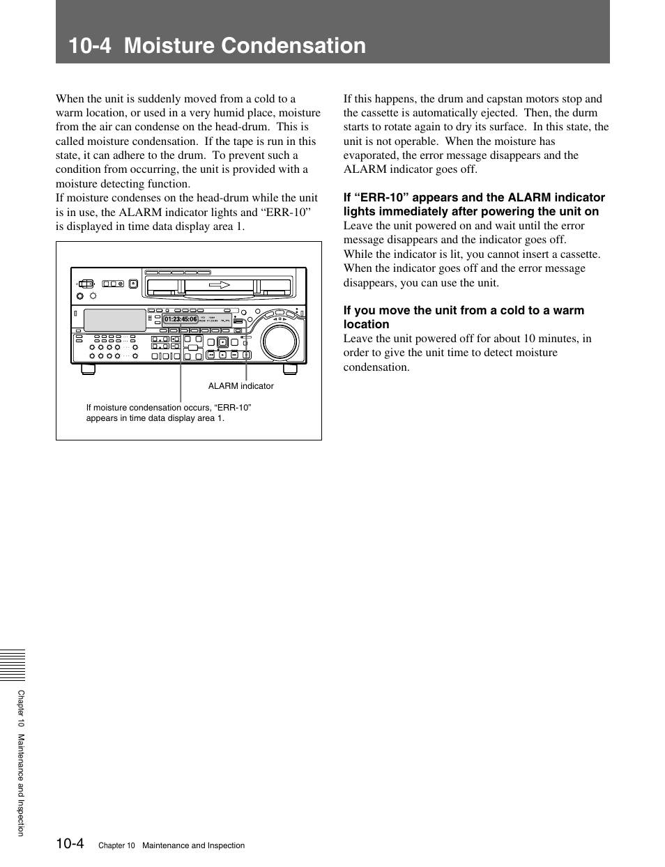 4 moisture condensation | Sony HDW-M2000 User Manual | Page 130 / 142