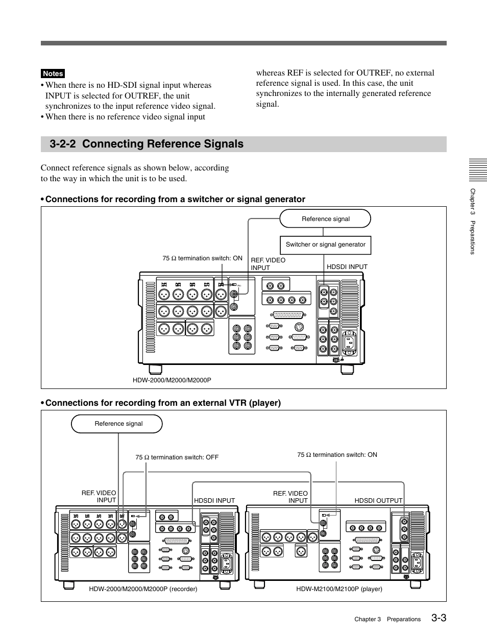 2-2 connecting reference signals | Sony HDW-M2000 User Manual | Page 33 / 142