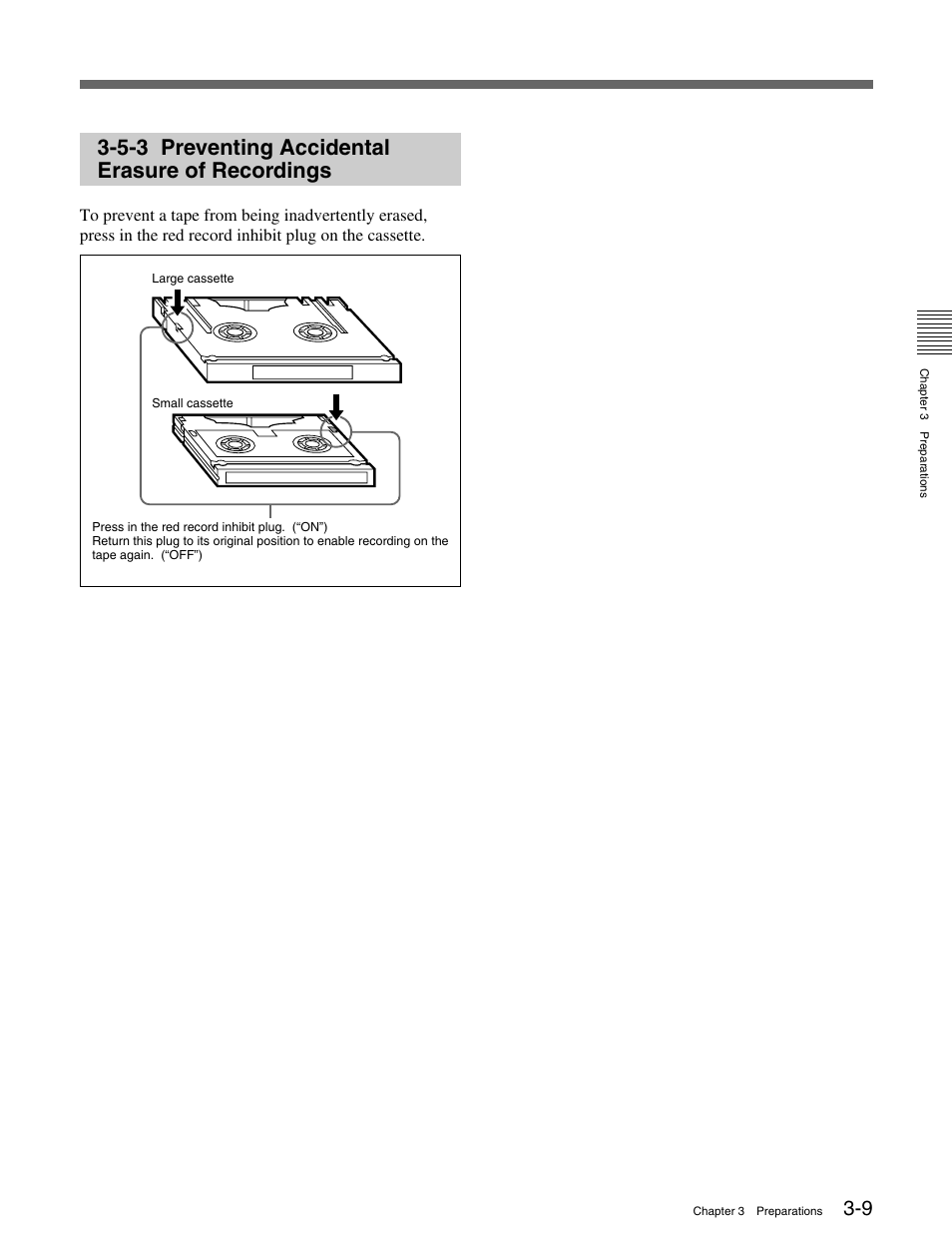 5-3 preventing accidental erasure of recordings | Sony HDW-M2000 User Manual | Page 39 / 142