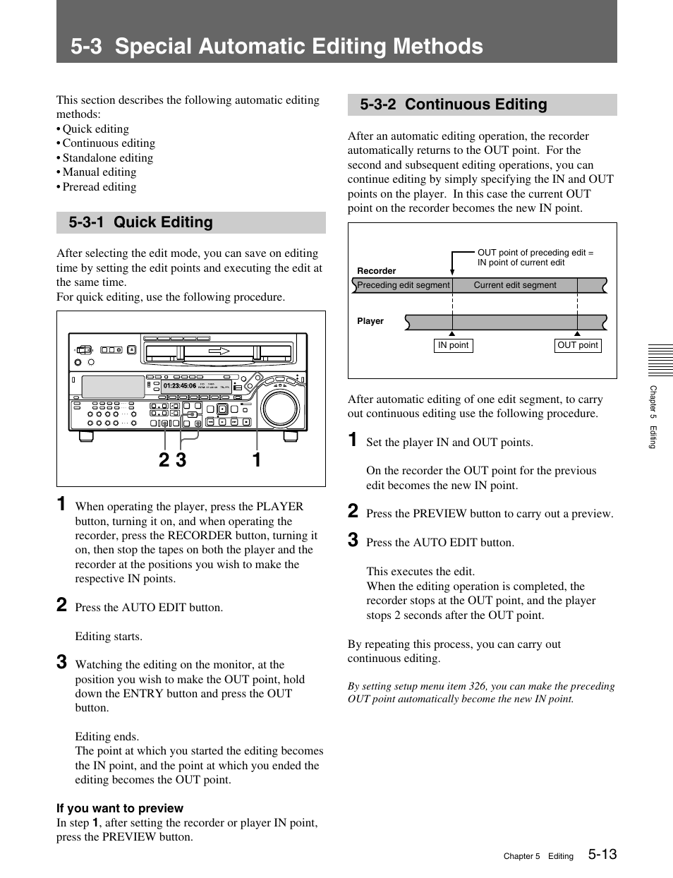 3 special automatic editing methods, 3-1 quick editing, 3-2 continuous editing | Sony HDW-M2000 User Manual | Page 65 / 142