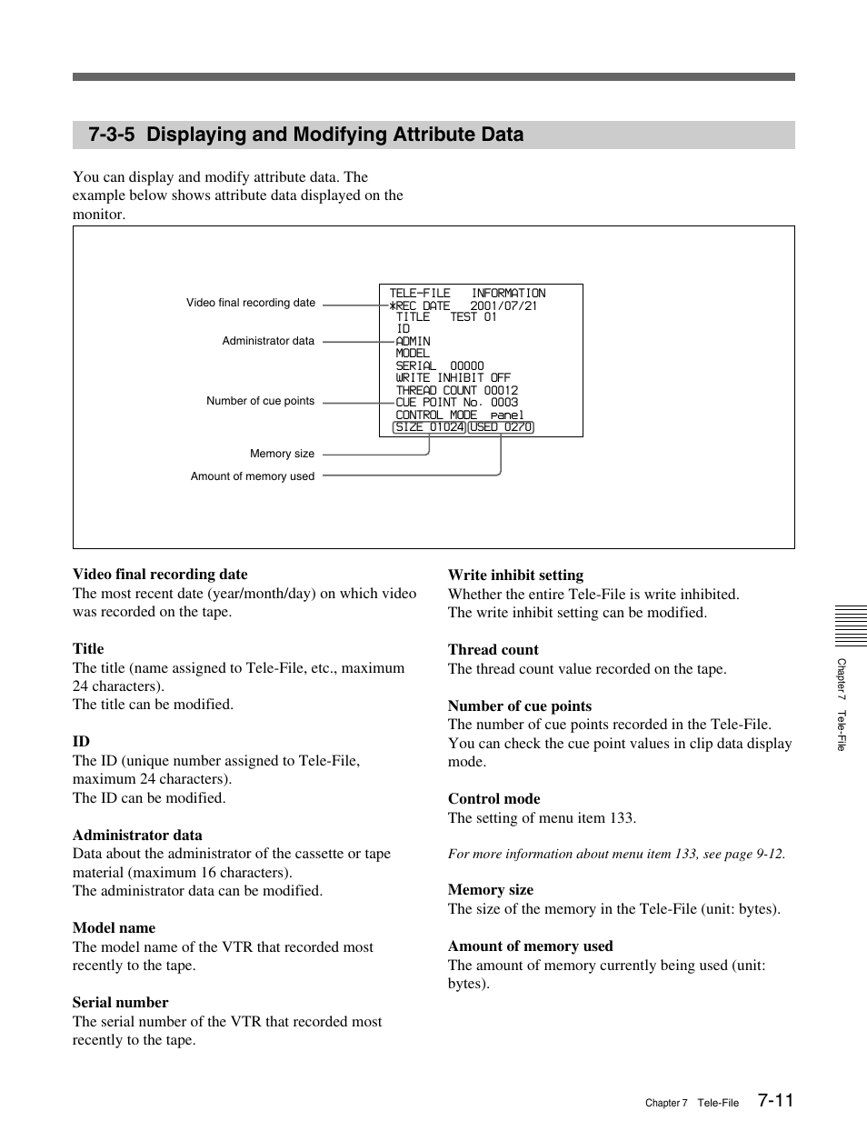 3-5 displaying and modifying attribute data | Sony HDW-M2000 User Manual | Page 87 / 142