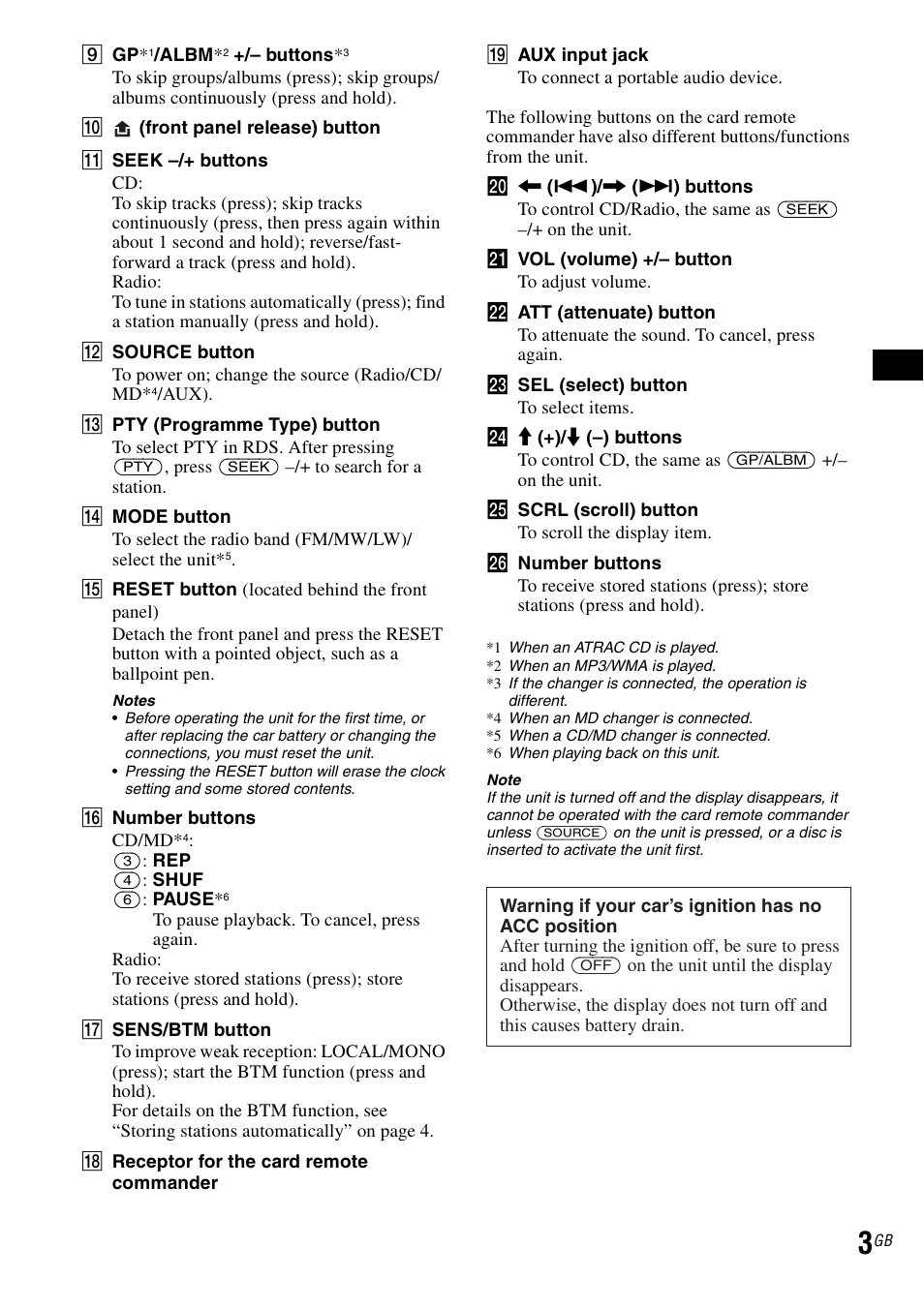 Sony CDX-GT30RN User Manual | Page 3 / 84