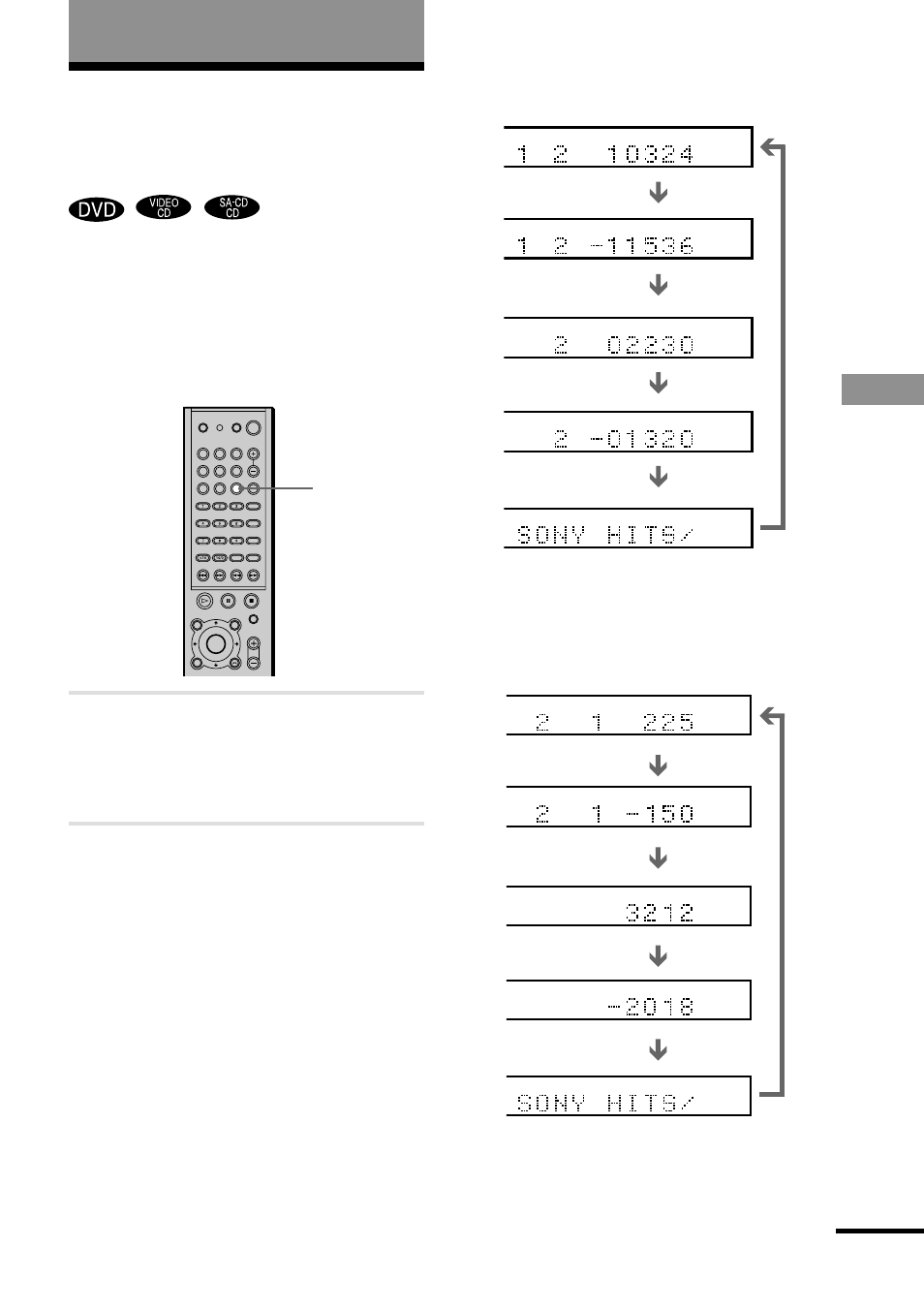 Vie wing inf ormation about the disc, Press time, Continued | Time | Sony AVD-S10 User Manual | Page 41 / 84