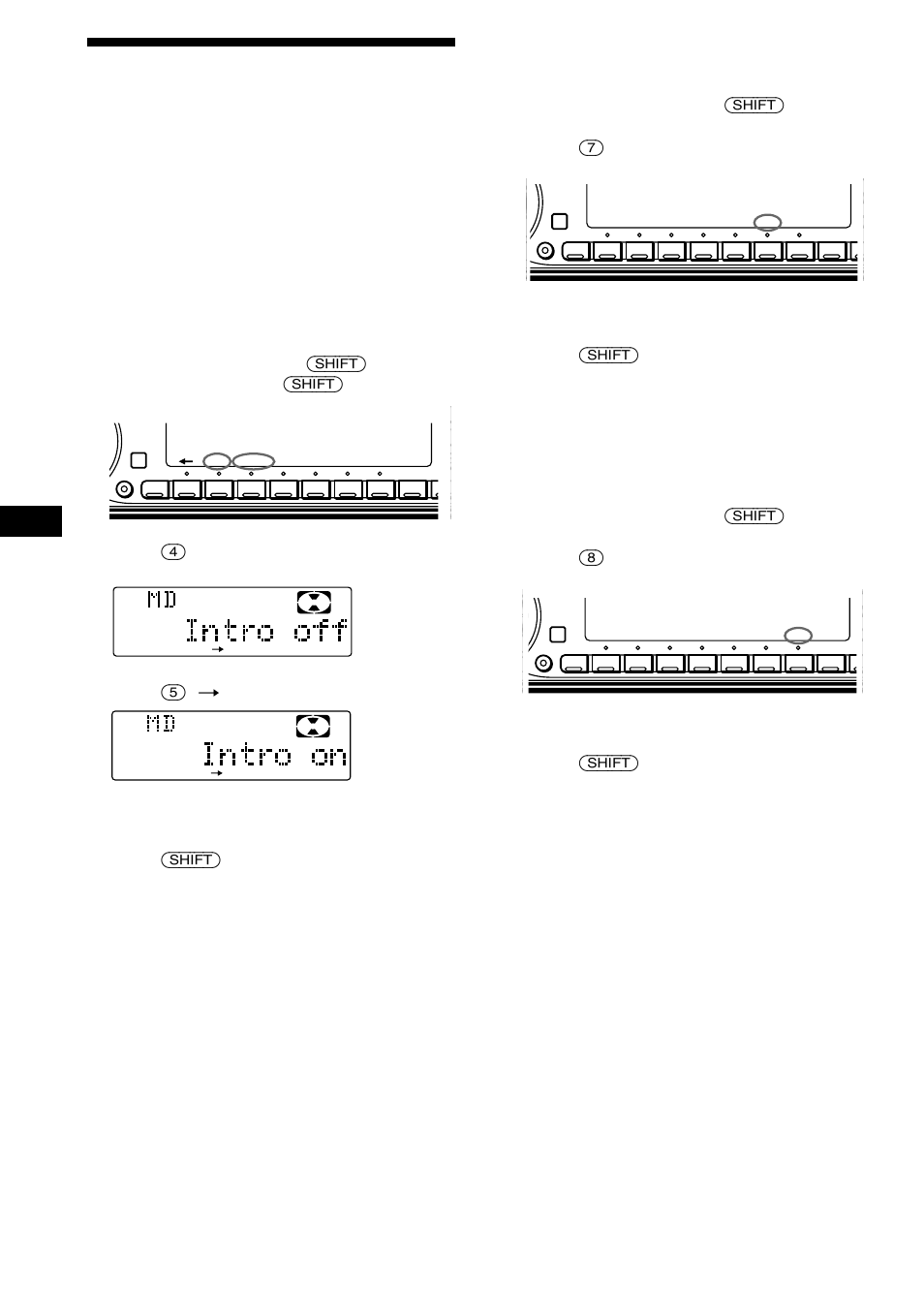 Playing an md in various modes, Playing tracks repeatedly — repeat play, Playing tracks in random order — shuffle play | Searching for the desired track — intro scan | Sony MDX-C8900R User Manual | Page 10 / 186