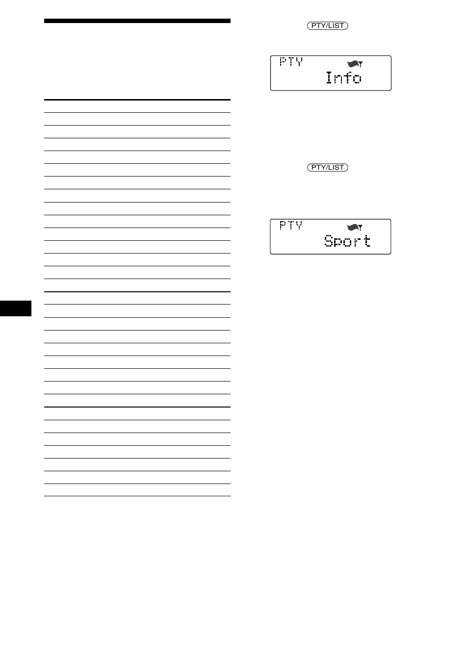 Söka en kanal efter programtyp | Sony MDX-C8900R User Manual | Page 112 / 186