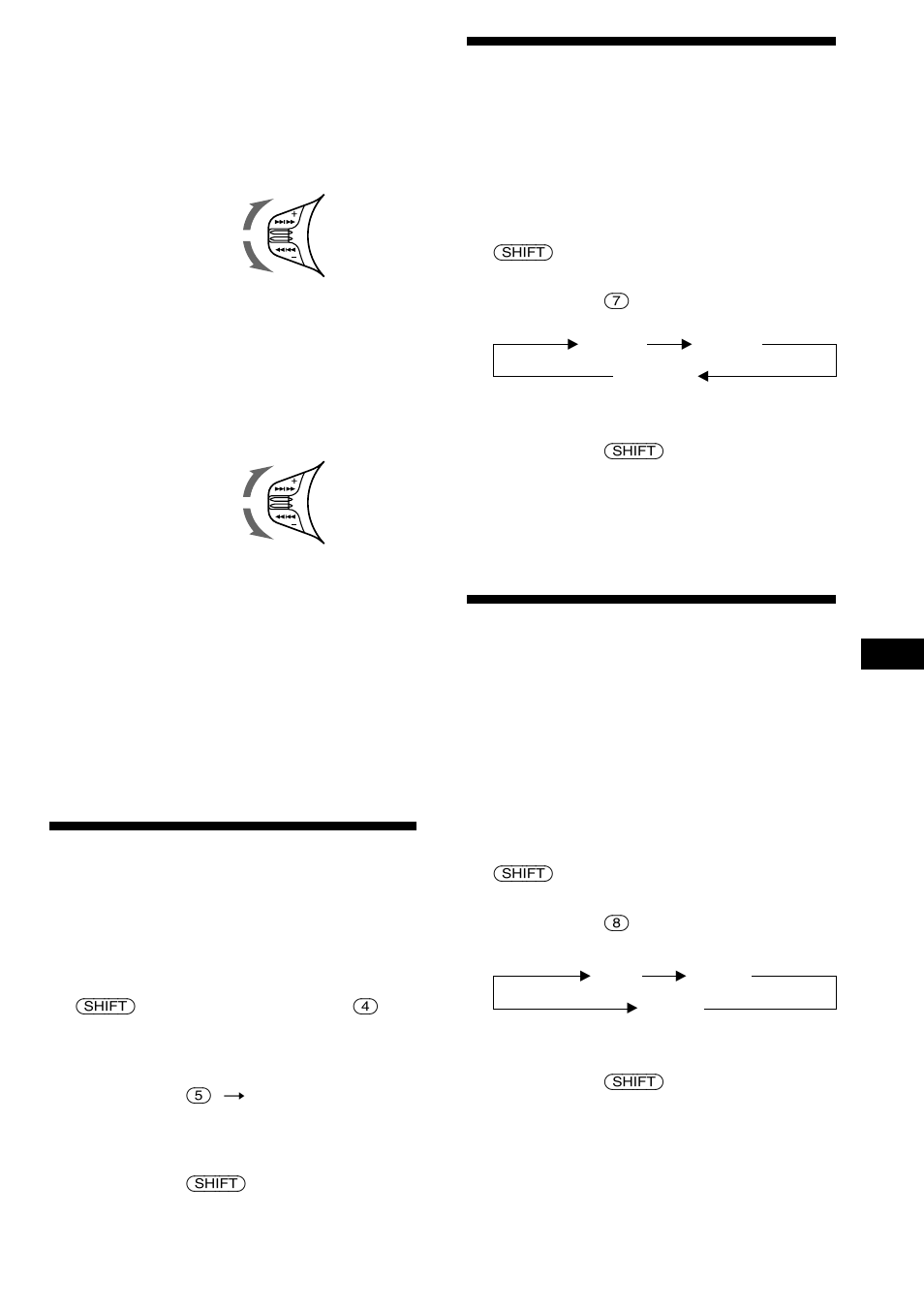 Leitura óptica das faixas, Reprodução repetitiva das faixas, Reprodução das faixas por ordem aleatória | Sony MDX-C8900R User Manual | Page 167 / 186
