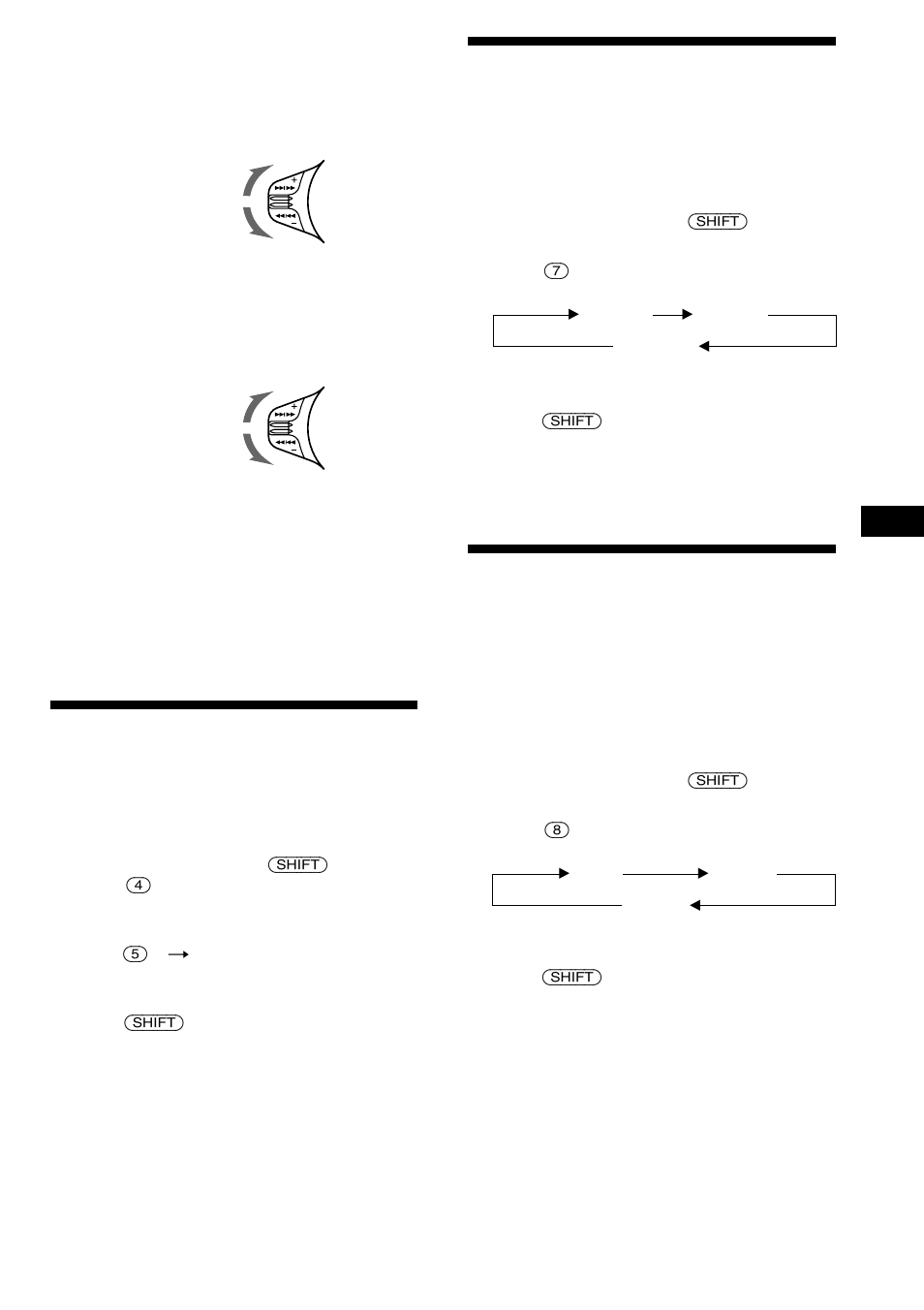 Playing tracks repeatedly, Playing tracks in random order, Scanning the tracks | Sony MDX-C8900R User Manual | Page 29 / 186