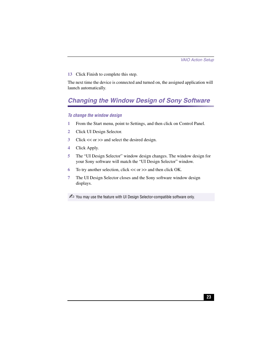 Changing the window design of sony software | Sony PCV-RX370DS User Manual | Page 23 / 100