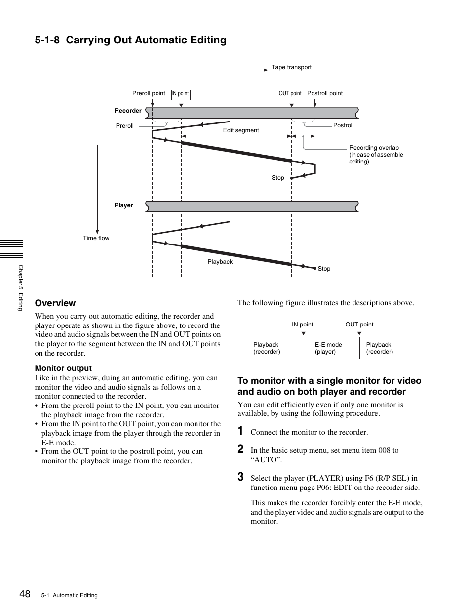 1-8 carrying out automatic editing, Overview | Sony HDW-1800 User Manual | Page 48 / 119