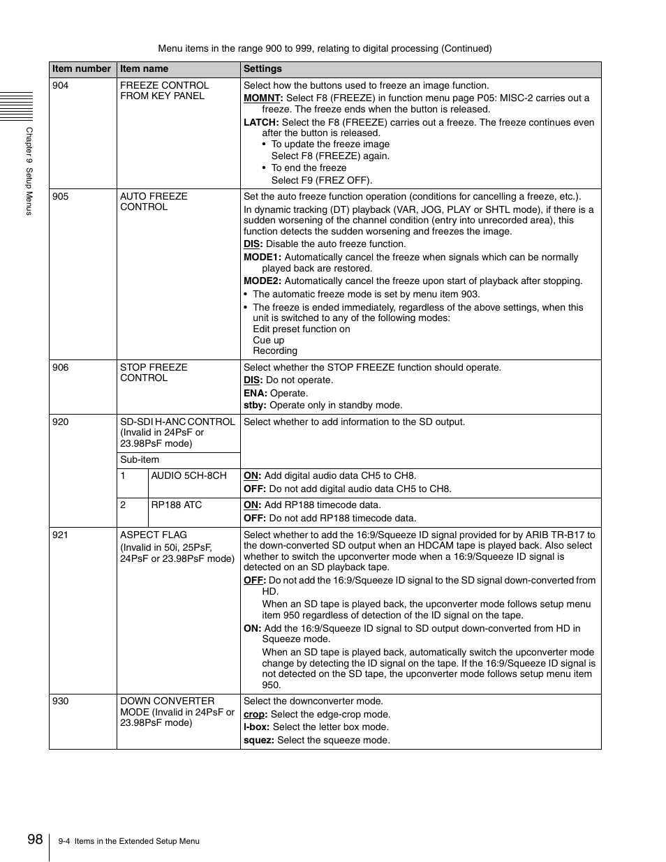 Sony HDW-1800 User Manual | Page 98 / 119