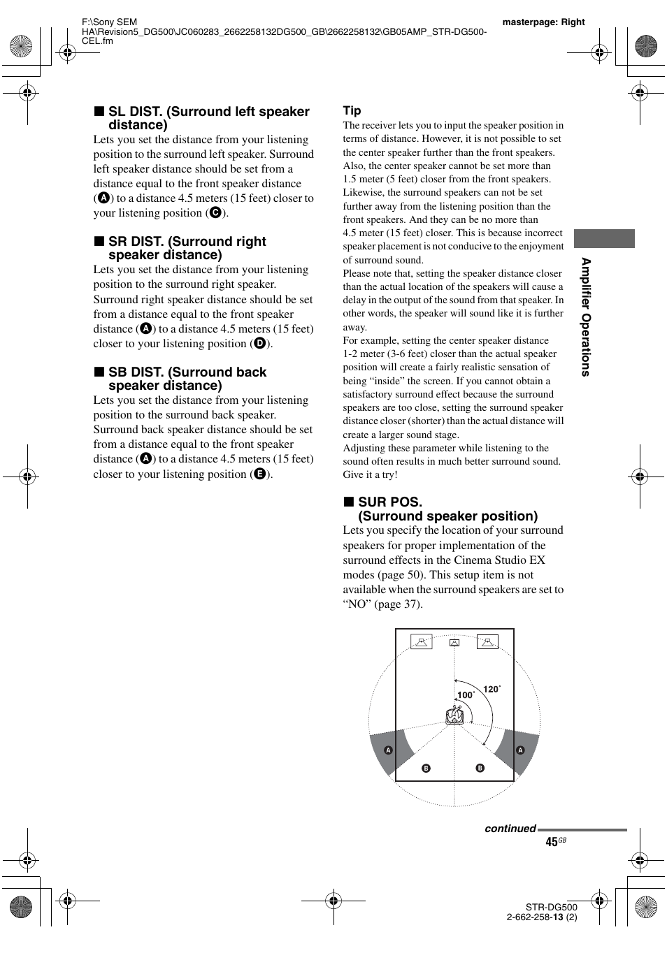 Sony STR-DG500 User Manual | Page 45 / 76