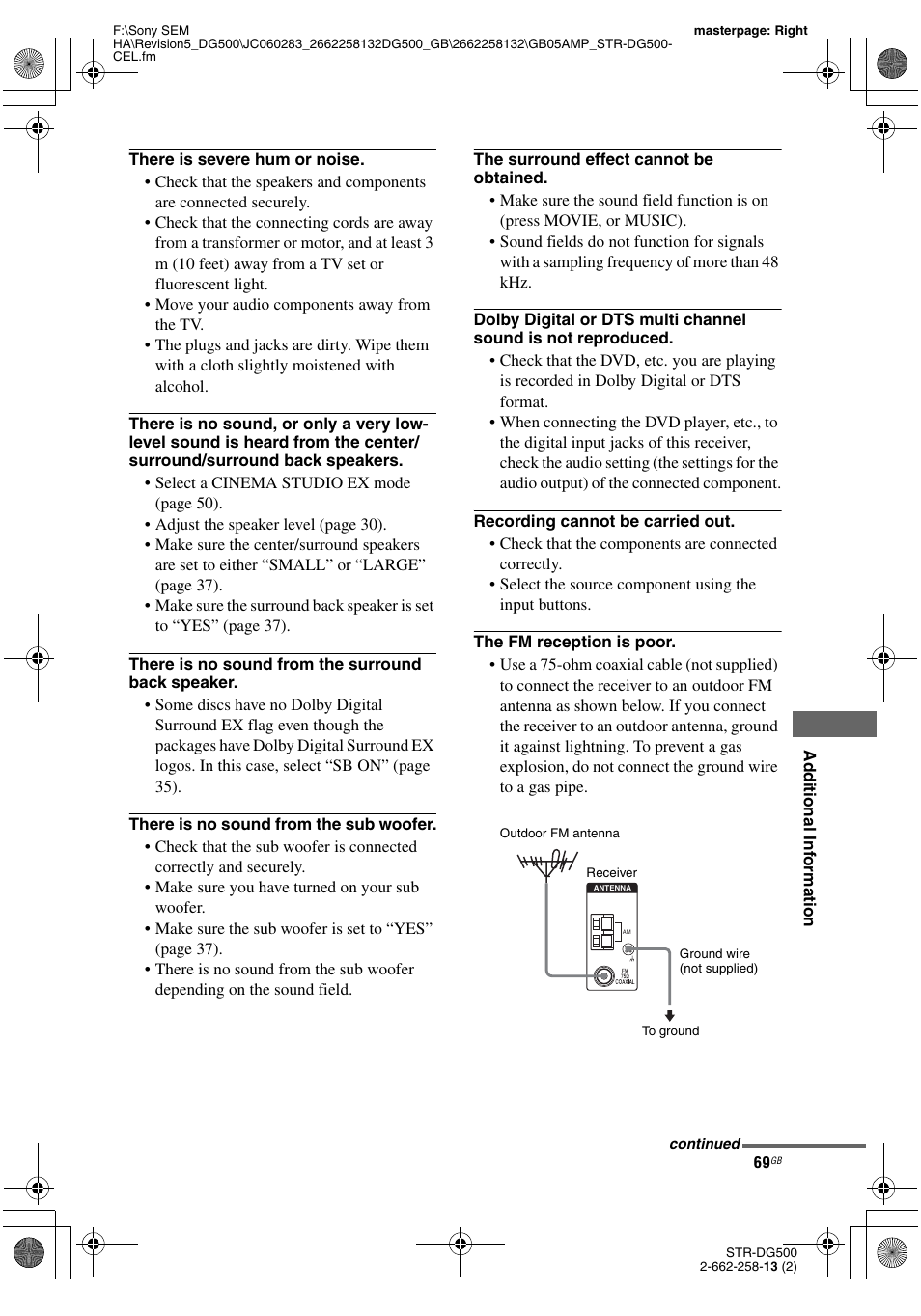 Sony STR-DG500 User Manual | Page 69 / 76