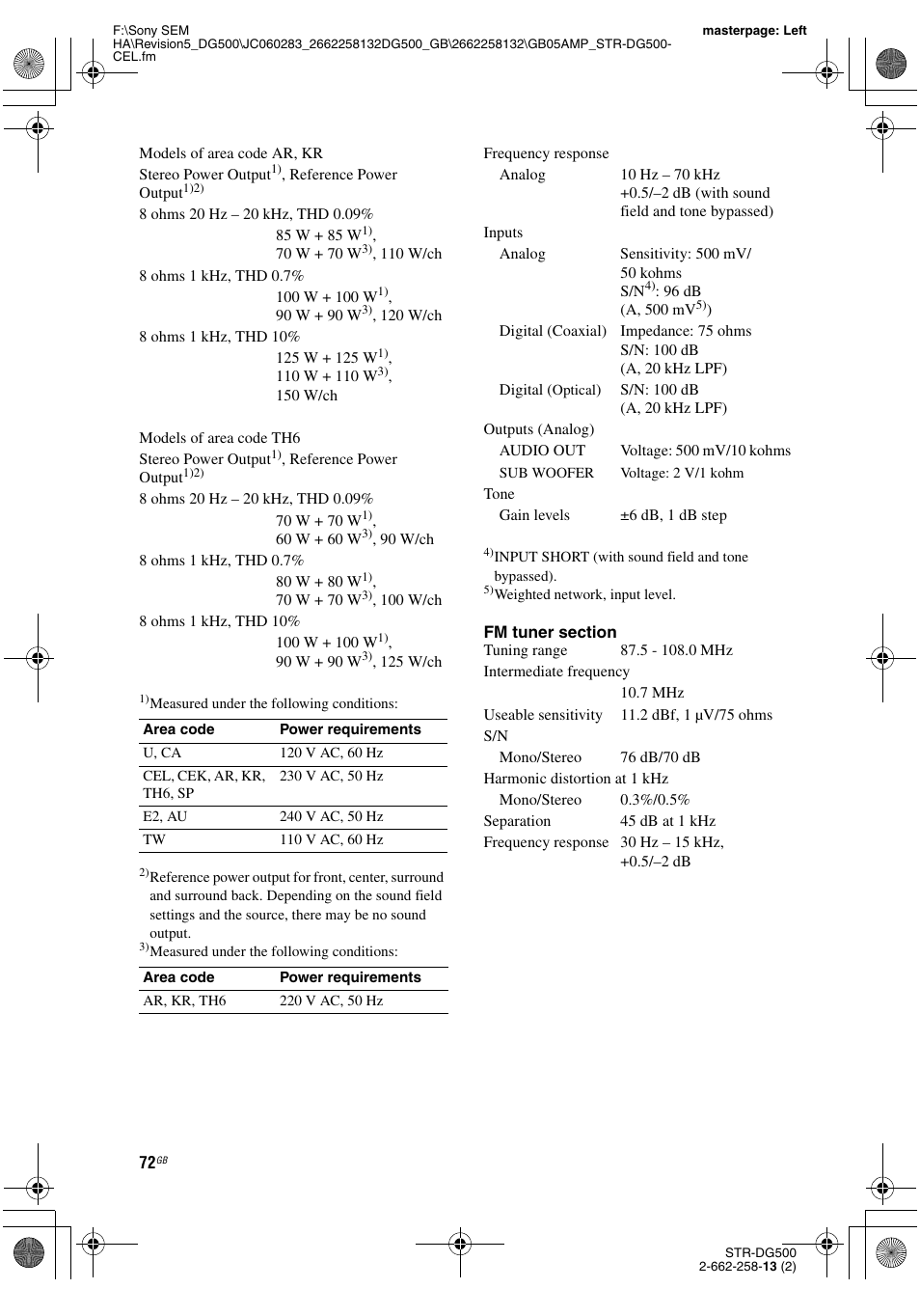 Sony STR-DG500 User Manual | Page 72 / 76