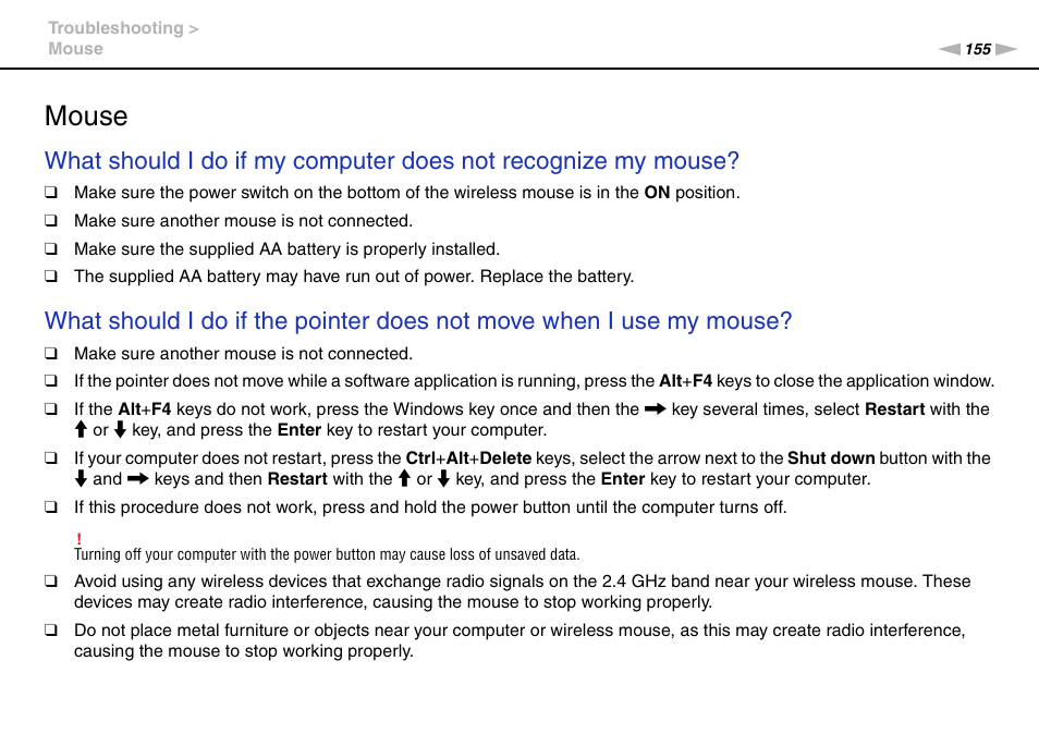 Mouse | Sony VPCL13 User Manual | Page 155 / 171