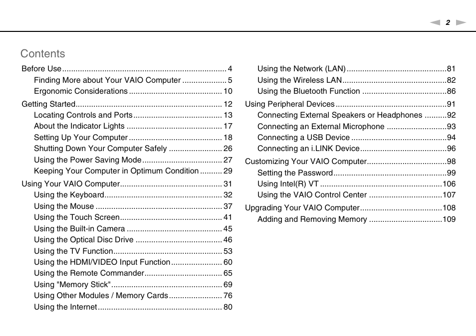 Sony VPCL13 User Manual | Page 2 / 171