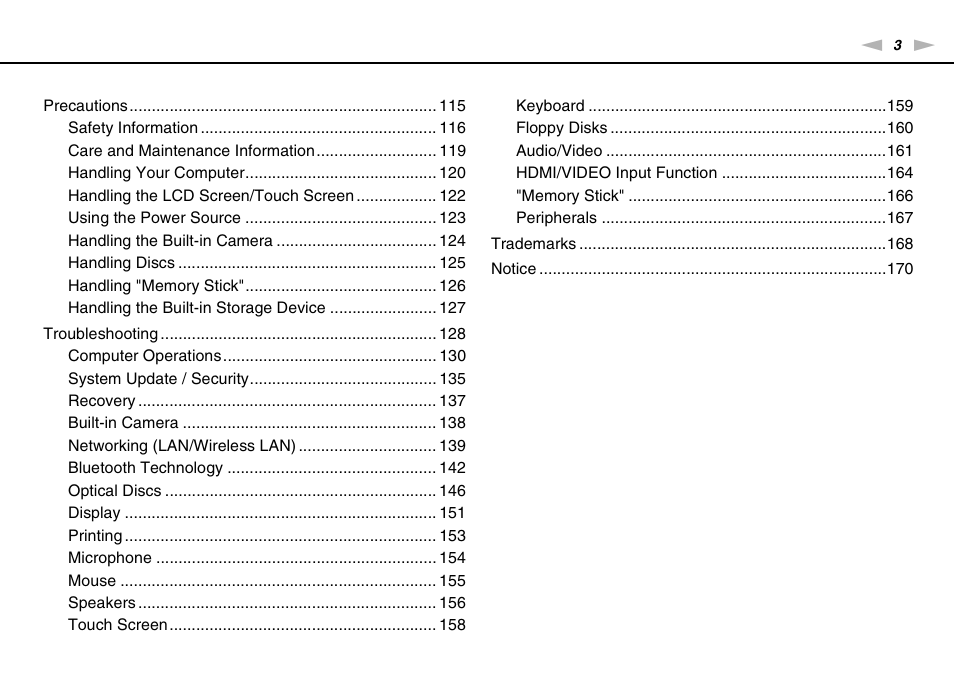 Sony VPCL13 User Manual | Page 3 / 171