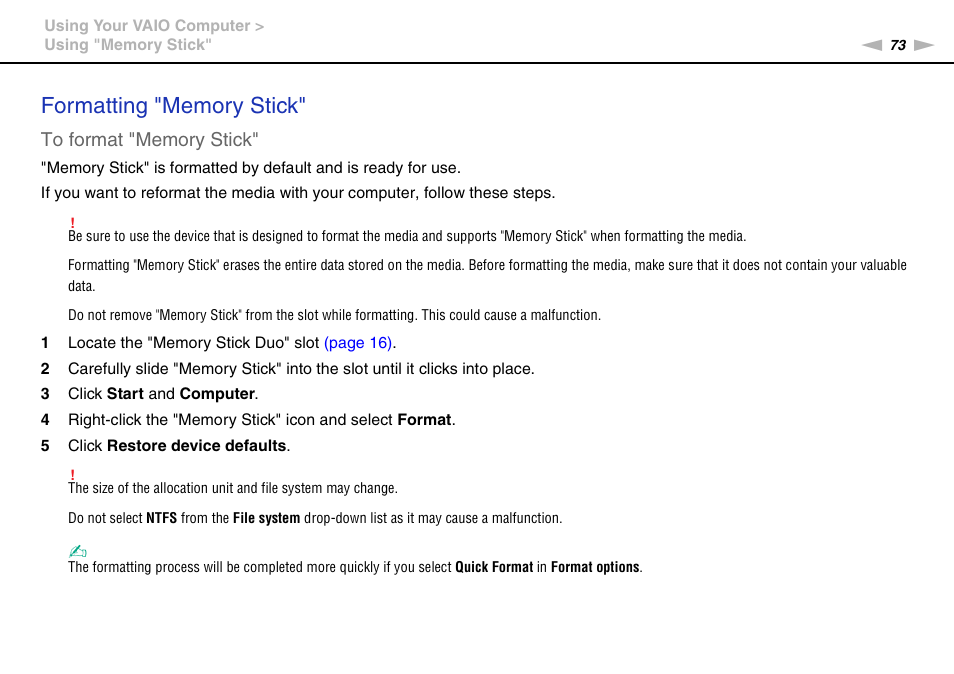 Sony VPCL13 User Manual | Page 73 / 171