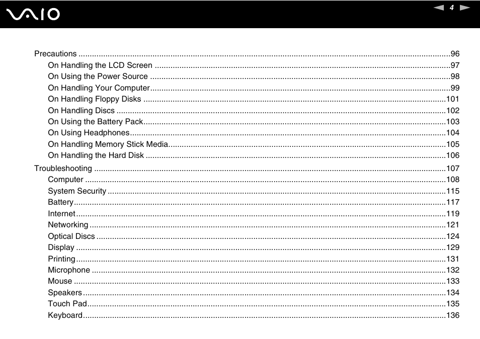 Sony VGN-N100 User Manual | Page 4 / 160