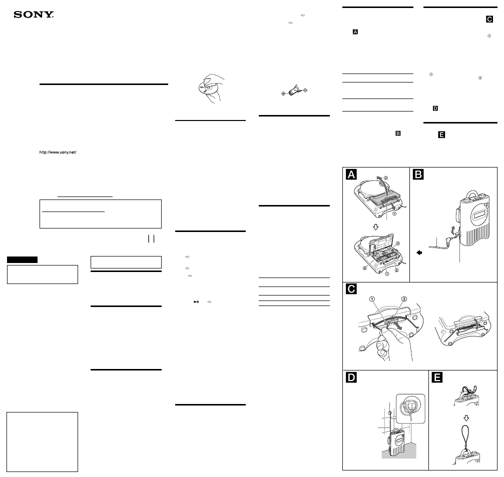 Sony ICF-CD73V User Manual | 2 pages